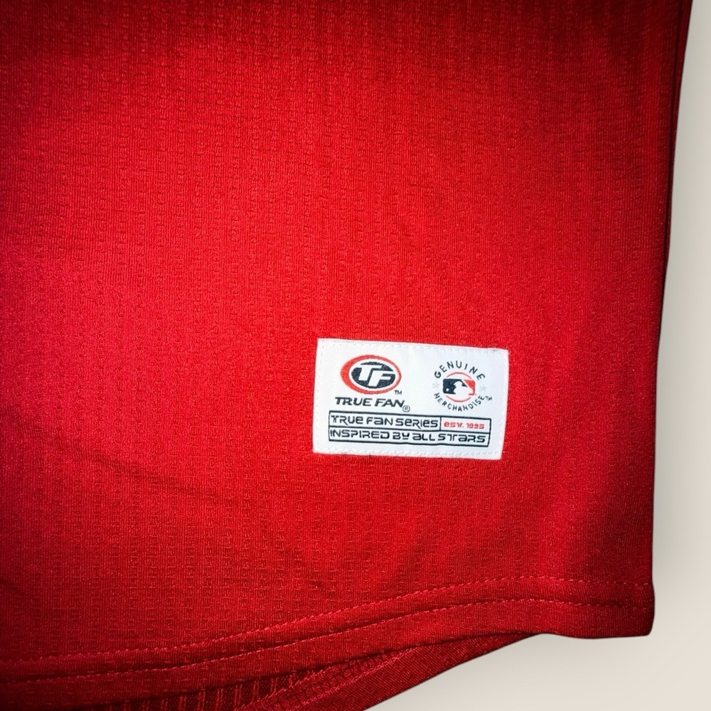 Cincinnati Reds MLB True Fan Red Button Front Baseball Jersey Men's Large - Picture 4 of 7